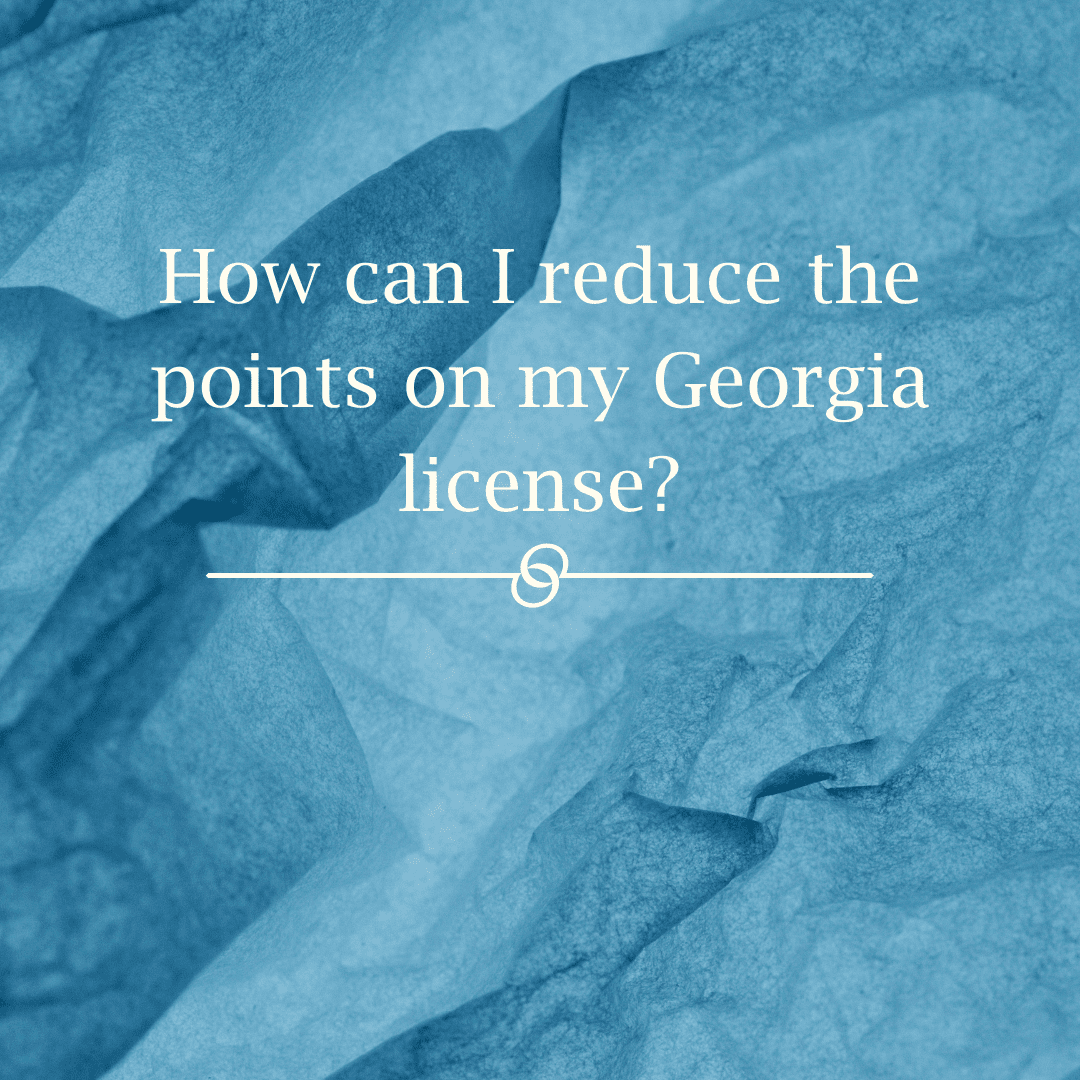 How can I reduce the points on my Georgia license